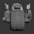 Gray Concept Motorcycle 3D Model With Large Wheels And Detailed Mechanical Design Structure