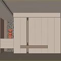 Modern White Wardrobe With Sliding Doors And Decorative Wall Design