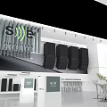Modern Exhibition Booth Design For s|e Audio Technik With Display Areas And Tables