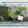 Residential Courtyard Garden Landscape With Lush Green Lawn Winding Stone Pathways Trees And Wooden Platform