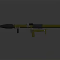 Detailed Yellow Military Rocket Launcher Weapon With Scope And Metal Structure