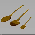 Yellow Household Spoons Set Of Three For Kitchen And Dining Use