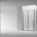 Modern Shower Sauna Interior Design With Glass Enclosure And Black Frame In White Bathroom