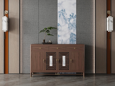 New Chinese Style Sideboard Decorative Cabinet Entrance Cabinet Storage Cabinet model