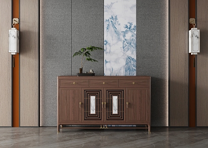 New Chinese Style Sideboard Decorative Cabinet Entrance Cabinet Storage Cabinet 3d model