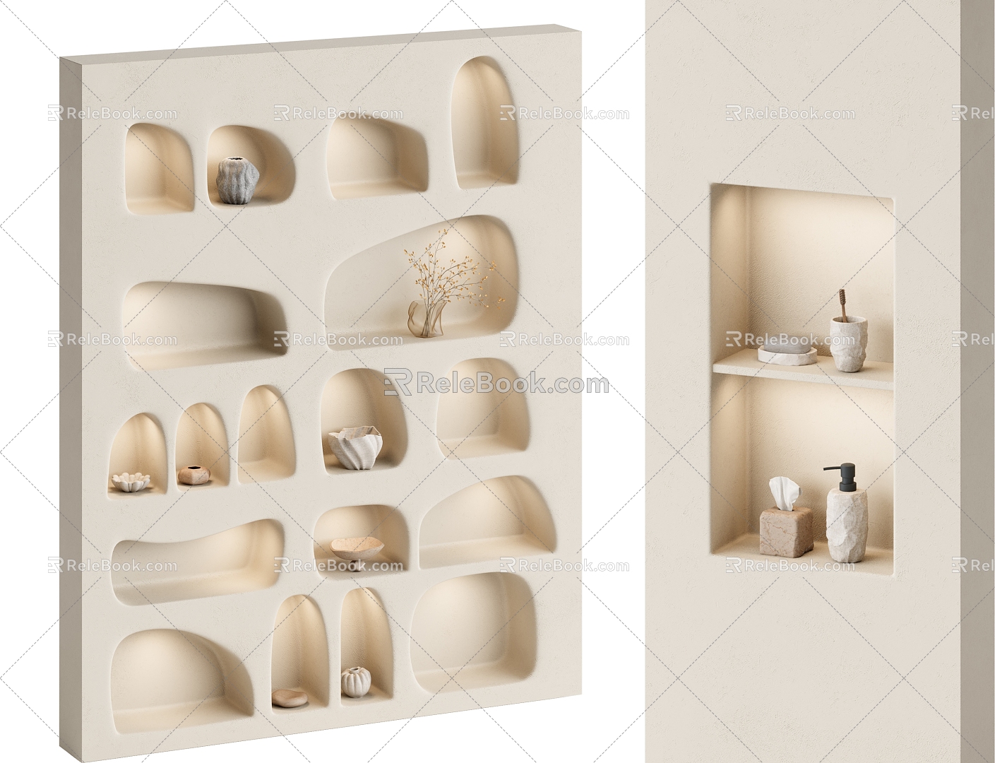 cream wind niche 3d model