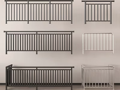 Modern Metal Railings With Black White Designs And Various Styles For Home 3d model
