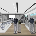 Modern Stylish Clothing Store Interior With Dressed Mannequins Display Racks And Clothing Displays