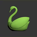 Vibrant Green Swan Shaped Decorative Container With Smooth Glossy Surface