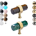Stylish Decorative Cabinet Handles With Malachite Wood And Colorful Spherical Designs