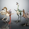 Colorful Dinosaur Models With Various Poses And Prehistoric Creature Features 3d model