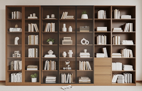 Modern bookcase 3d model