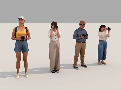 Photographers take cameras people cameras 3d model