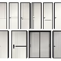 Modern Hinged Doors With Sleek Glass And Metal Frame Designs 3d model