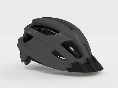 Black Modern Cycling Helmet With Ventilation Holes And Safety Design Features 3d model