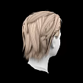 Human Head Model With Blonde Wavy Hair And Hairstyle Design