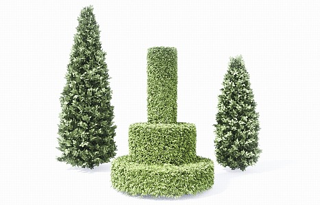 Modern Shrub Greening Wall Hedgerow 3d model