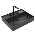 Modern Minimalist Rectangular Washbasins In Black Gray White With Faucets 3d model