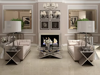 Jane Ou Club reception area 3d model