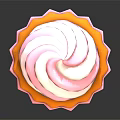 Delicious Cupcake With Pink And White Swirled Frosting Orange Base And Pink Liner
