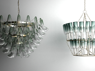 Modern crystal chandelier 3d model