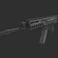 Tactical Assault Rifle 3D Model with Modular Design Barrel Grip and Magazine