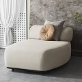 modern single sofa cream imperial concubine sofa 3d model