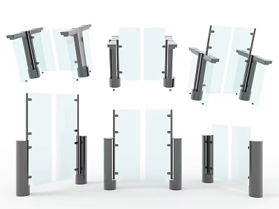 Modern Public Facilities Glass Railings Columns And Structural Components For Public Areas 3d model
