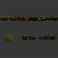 Decorative Plants With Pink Yellow Flowers And Green Leaves In Ball Garland Shapes