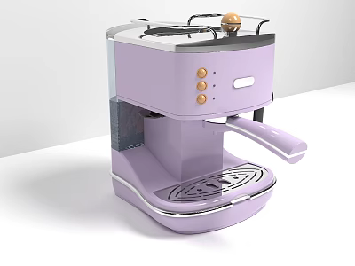 Pastel Purple Coffee Maker Modern Kitchen Appliance With Stylish Design And Control Buttons 3d model