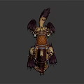 Fantasy Character Riding Mythical Creature With Horns Fur And Decorative Details