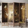 new chinese style screen 3d model