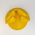 Cozy Yellow Velvet Single Sofa with Round Design and Soft Pillows
