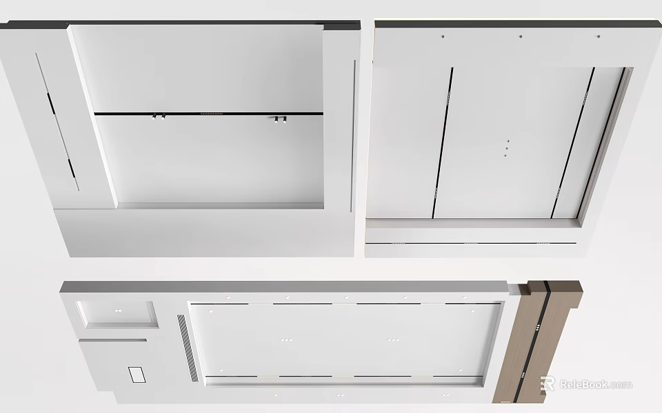 Modern Ceiling Design With Structural Details And Panels 3d model 