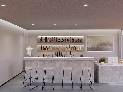 Modern Bar Area Minimalist Bar 3d model