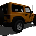 Yellow Jeep Two Door Off Road Vehicle With Black Accents And Classic Design
