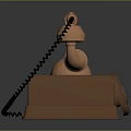 Vintage Copper Rotary Dial Telephone With Brown Handset And Dual Bells