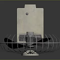 Efficient Tabletop Air Conditioner Fan With Metal Grill And White Base