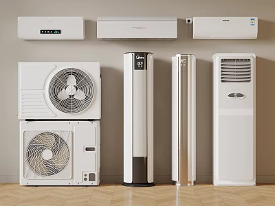 Various Types of Air Conditioners and Fans with Modern Design and Styles 3d model