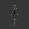 Modern Sniper Rifles With Scope Bipod And Reflective Metal Design