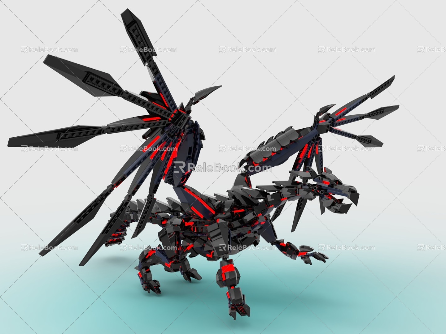 Lego LEGO toy blocks evil dragon flying dragon 3d model