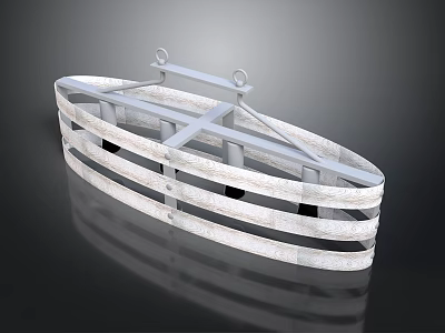Sturdy Metal Frame Hanging Basket With Wooden Slats And Hooks For Storage 3d model