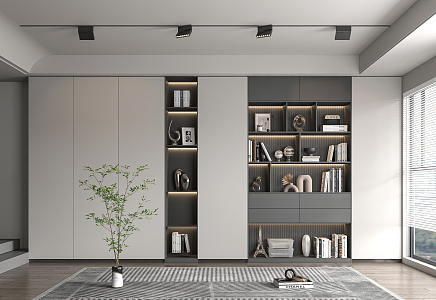 Modern bookcase 3d model