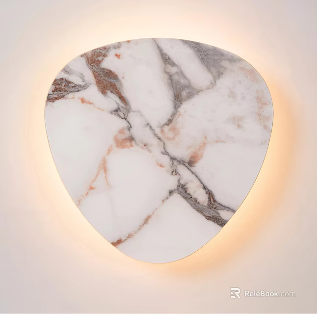 Elegant Marble Wall Lamp With Natural Texture And Soft Ambient Lighting Design 3d model