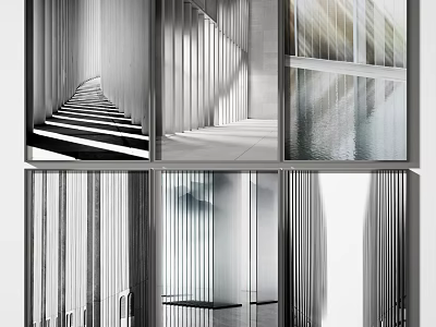 Modern Architectural Interior With Staircase Glass Lines And Natural Light 3d model
