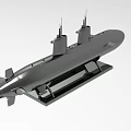 Submarine Model Ornament Decorative Set With Black Base Stand For Home