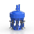 Heavy Duty Blue Circular Industrial Equipment With Mechanical Arms And Vertical Pipe