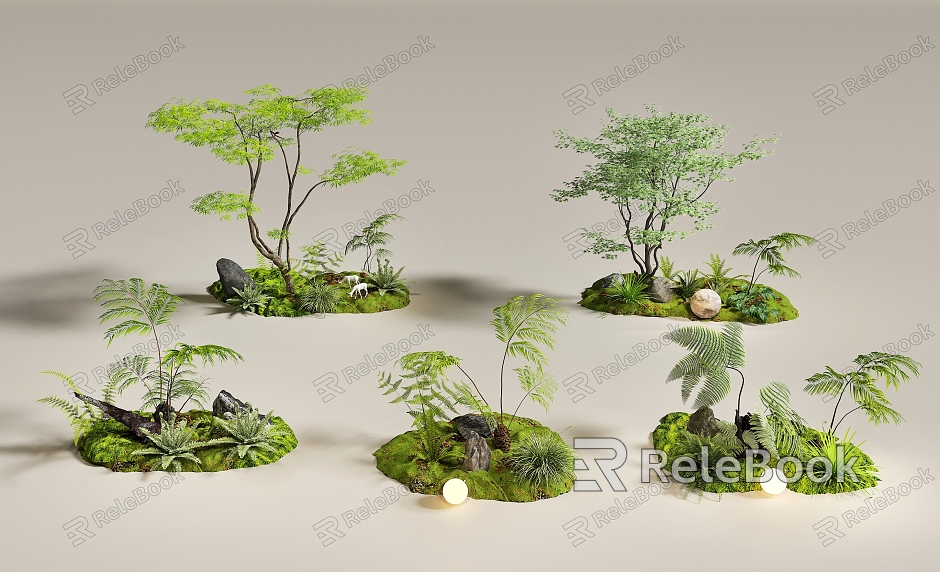 Indoor Landscape Indoor Landscape Courtyard Landscape Plant Pile Plant Combination Landscape Tree model