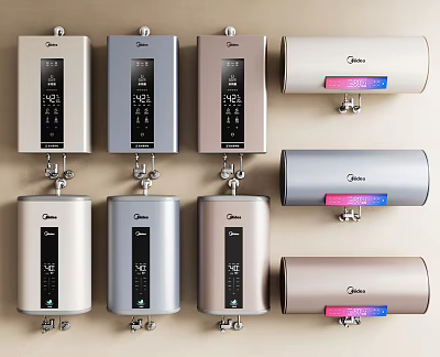 Midea Household Water Heaters with Digital Display Multiple Styles for Daily Use 3d model