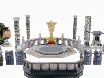 Chinese pillar 3d model